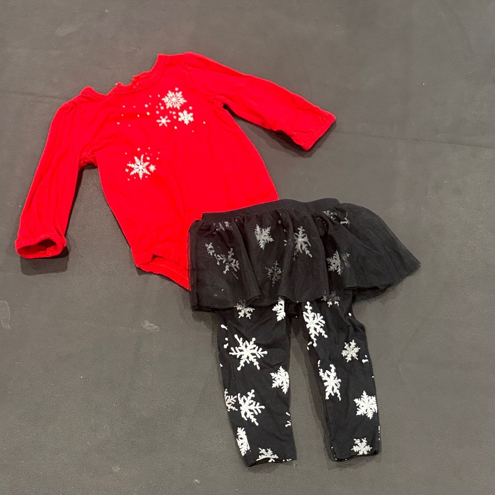 Carter's Red and Black Snowflake Costume Set